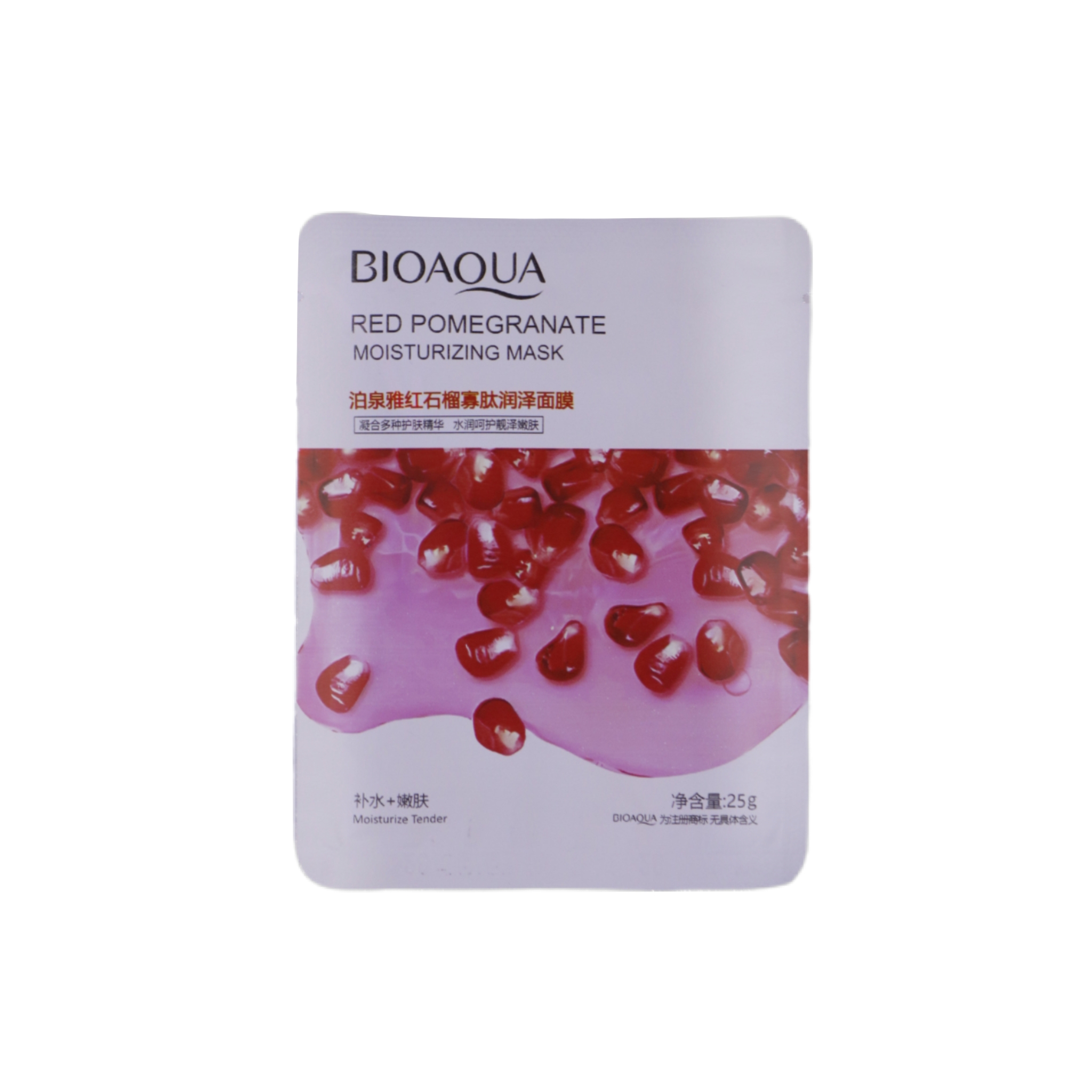 ماسک ورقه ای صورت بیوآکوا مدل انار قرمز (Bioaqua Pomegranate) – آبرسان و روشن کننده